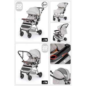 Pixel Comfort Yeni Nesil Çift Yönlü Bebek Arabası Gri