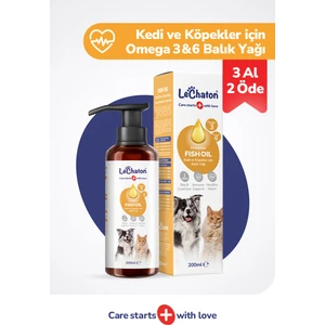 Fish Oil - Kedi ve Köpek Için Balık Yağı 200ML Omega 3 ve 6 Takviyesi Tüy ve Cilt Sağlığı Destekleyici