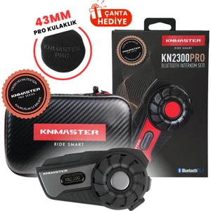 KN2300 Pro Motosiklet Kask Interkom Bluetooth Intercom Kulaklık Seti Gri