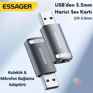 USB To 3.5mm Jack Çevirici Dönüştürücü Usbden Kulaklık Mikrofon Giriş Dönüştürücü Ses Dönüştürücü