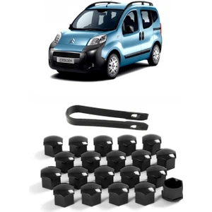 Citroen Nemo 2008-2019 Uyumlu Siyah Bijon Kapağı Takımı 17MM - 20 Adet