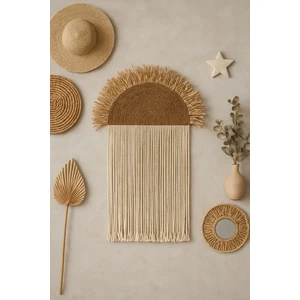 Pinterst Tarzı Bohem Makrome Duvar Süsü Balkon Süsü