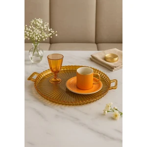 Mika Kristal Kulplu Sunum Tepsisi Organizer Düzenleyici Tepsi 36*30CM