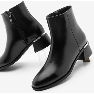 Kadın Metal Ökçe Kalın Topuklu Bot Lumbi