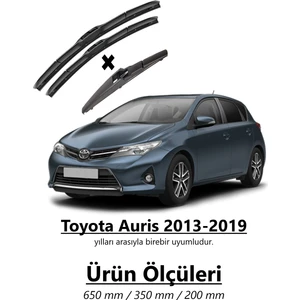 Toyota Auris 2013-2019 Hybrid Ön ve Arka Silecek Seti