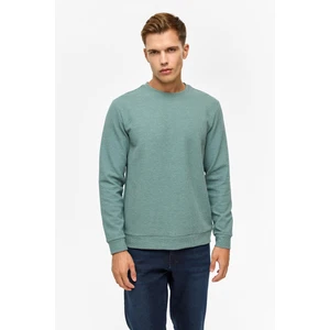 Haki Regular Düz Bisiklet Yaka Sweatshirt