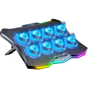 RC16 Octal 8 Fanlı Rgb Işıklı 14 - 17.3 Inç 10 Rgb Modlu Notebook Soğutucu Stand Laptop Soğutucu