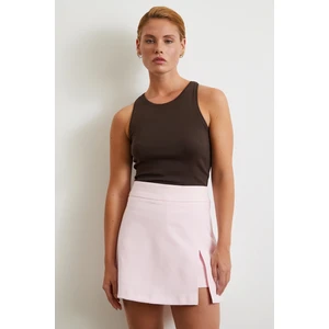 Yırtmaçlı Şort Etek Pembe