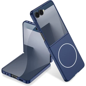 Galaxy Z Flip 7 Kılıf Wireless Şarj Özellikli Zore Kıpta M-Safe Kapak - Lacivert