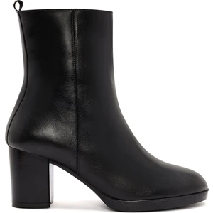 Kadın Siyah Fermuarlı Kalın Topuklu Deri Bot 25WFD411718