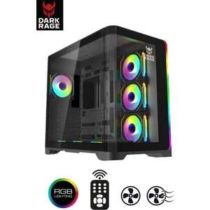 Rgb 7 Fanlı 7X120MM Kumanda + Tuş Rgb Kontrollü Gaming Akvaryum Kasa