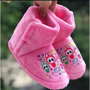 Kız Çocuk Cırtlı  Panduf Labubu Panduf Kaydırmaz Taban Anaokulu Kreş Ev Ayakkabısı