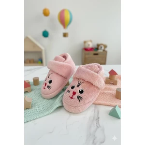 Sevimli Hayvanlar Cırtlı Kaydırmaz Taban Kreş Ev Okul Ayakkabısı Bebek Çocuk Panduf Ev Botu