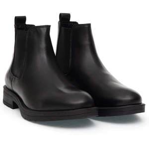 Pierre Cardin Erkek Siyah %100 Deri Kauçuk Taban Chelsea Bot 50318873-VR046