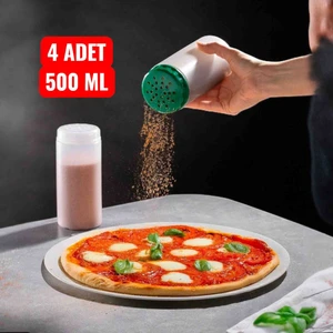 4 Adet 500 ml Büyük Delikli Baharatlık,pul Biberlik,tuzluk,sos Dökücü,ketçap Şişesi,yağlık,karabiberlik,sos Kabı