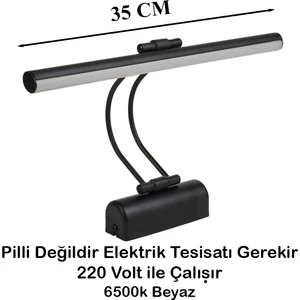 Flüt Aplik 35 cm LED Duvar Lambası 6500K Beyaz Işık