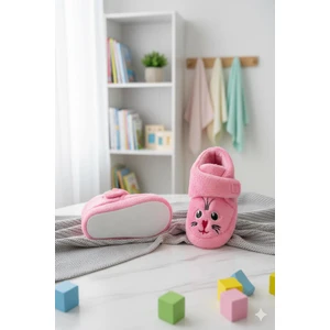 Sevimli Hayvanlar Cırtlı Kaydırmaz Taban Kreş Ev Okul Ayakkabısı Bebek Çocuk Panduf Ev Botu