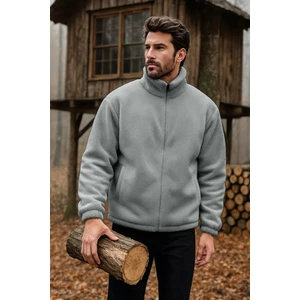 Ghassy Co. Erkek Pro Termal Iç Dış Sherpa Sonbahar Kış Tam Fermuarlı Peluş Sweatshirt