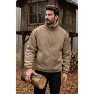 Ghassy Co. Erkek Pro Termal Iç Dış Sherpa Sonbahar Kış Tam Fermuarlı Peluş Sweatshirt