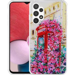 Galaxy A13 4g Kılıf Simli Desenli Kamera Korumalı Parlak Omsy Popy Kapak-Kulübe