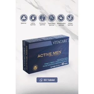 Active Men – 60 Tablet | Omega 3, L-Arginine, L-Carnitine, Ginseng & Multivitamin-Mineral Kompleksi