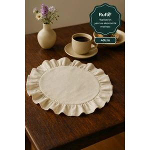 Eko | 6'lı Fırfırlı Keten Yuvarlak Amerikan Servisi