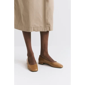 Babet 2530 - Mini Topuklu Karamel Kadın Babet