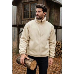 Ghassy Co. Erkek Pro Termal Iç Dış Sherpa Sonbahar Kış Tam Fermuarlı Peluş Sweatshirt