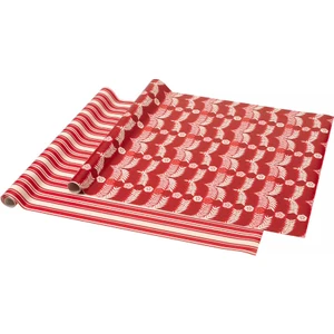 Vinterfint Kırmızı Beyaz Desenli 2 Li Set Rulo 6 mt Hediye Paketi Kağıdı Ambalaj Kağıdı Kağıt