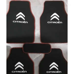 Citroen C4 Logolu Siyah Çift Katlı Halı Paspas Seti