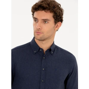 Erkek Lacivert Slim Fit Uzun Kollu Gömlek 50256919-VR033