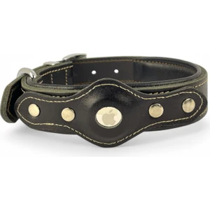 Canini Collar Hakiki Klasik Deri Airtag Uyumlu Köpek Tasması – Dayanıklı, Konforlu ve Şık Tasarım, Airtag Bölmeli Gerçek Deriden Köpekler Için Tasma