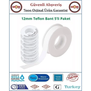 Teflon Bant Sızdırmazlık Bandı 12MM - 5 Adet