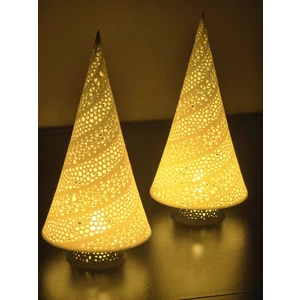 LED Işıklı Dekoratif Çam Ağacı Yılbaşı Temalı Lamba 1 Adet