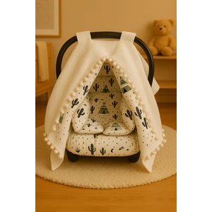 %100 Pamuk Müslin ve Pike Kumaştan Puset Örtüsü & Minderi ve Çarşafı