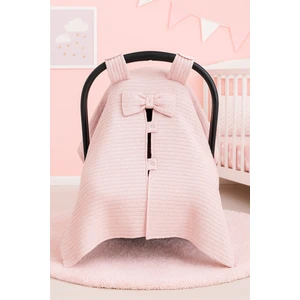 %100 Pamuklu Pembe Örgü Pikeli Tekli Puset Örtüsü