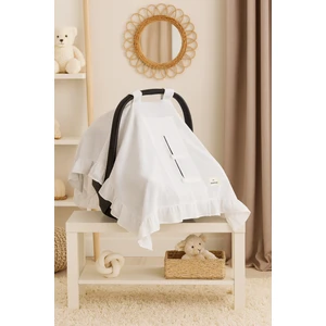 %100 Pamuk Müslin Kumaştan Fırfırlı Puset Örtüsü