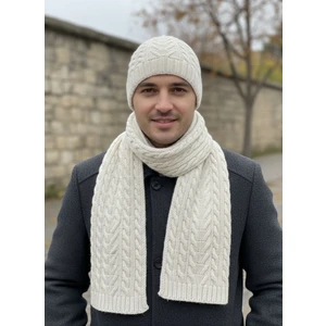 Erkek Yün Kışlık Örme Bere Atkı Ikili Set Takım