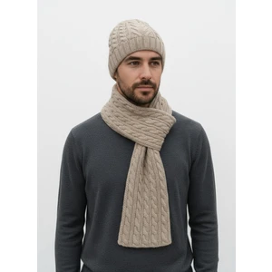 Erkek Yün Kışlık Örme Bere Atkı Ikili Set Takım