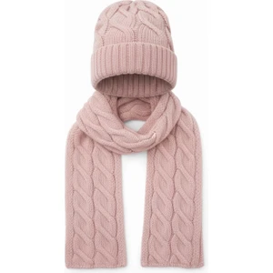 Kadın Yün Kışlık Şık Örme Bere ve Atkı Ikili Set Takım