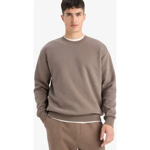 Relax Fit Bisiklet Yaka Kalın İçi Yumuşak Tüylü Basic Düz Sweatshirt T5139AZ25AU