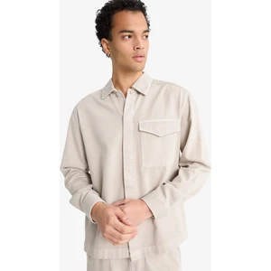 Boxy Fit Polo Yaka Twill Uzun Kollu Gömlek F7124AX25AU