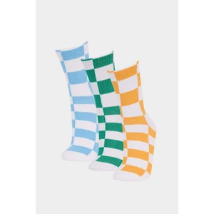Kız Çocuk 3'lü Pamuklu Uzun Çorap F8702A8NS