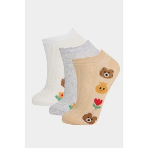 Kız Çocuk 3'lü Pamuklu Patik Çorap F7209A8NS