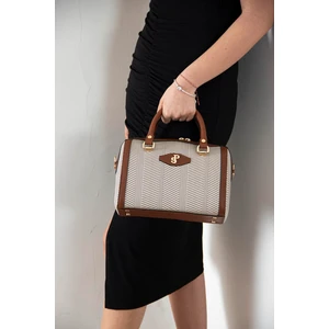 Silver Polo Kadın El Çantası Bej - Taba NV1091