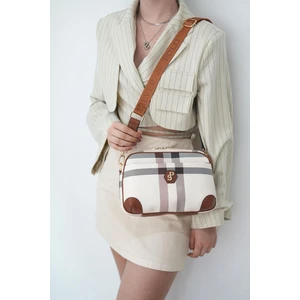 Silver & Polo Krem - Taba SP1094 Kadın Çapraz Çanta