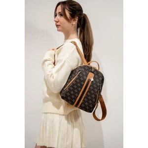 Silver & Polo Kahve Sarı - A.Taba SP1123 Kadın Sırt Çantası