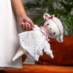 Capella Toys Oyuncak Bebek Kuzu Moli El Yapımı %100 Pamuklu Naturel Bez Bebek Hediye Kutulu