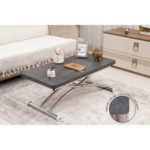 Mini Juppo Dışa K Akıllı Sehpa Üst Tabla Mdf Oval Köşe Alt Ayak Krom Kaplama