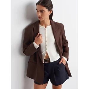 31413 Düğmeli Detaylı  Hırka-Ekru